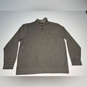 Tommy Bahama Mens Grey Quarter Button Snap Ribbed Knit Pullover Sweater Sz Large